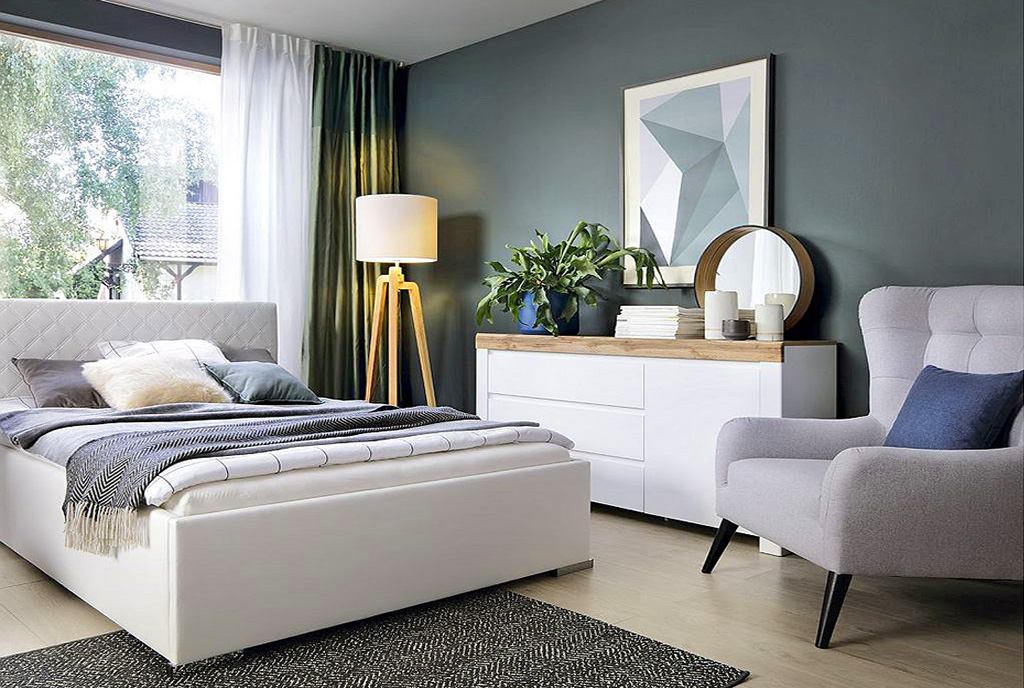 elegancka sypialnia w luksusowym apartamencie do sprzedaży Grudziądz
