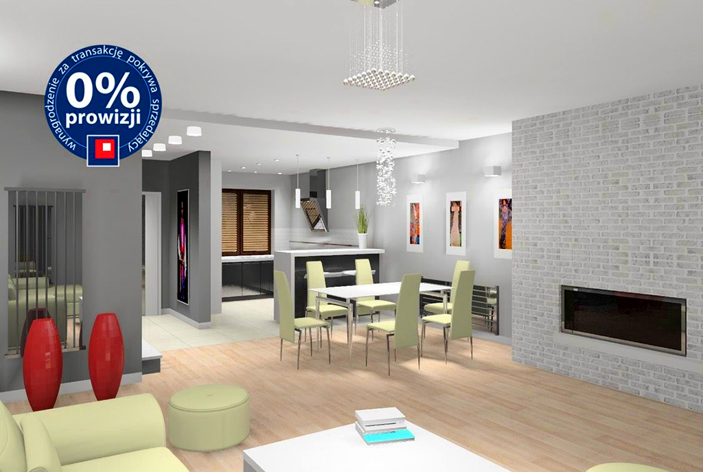 nowoczesny design salonu w ekskluzywnej willi do sprzedaży Katowice