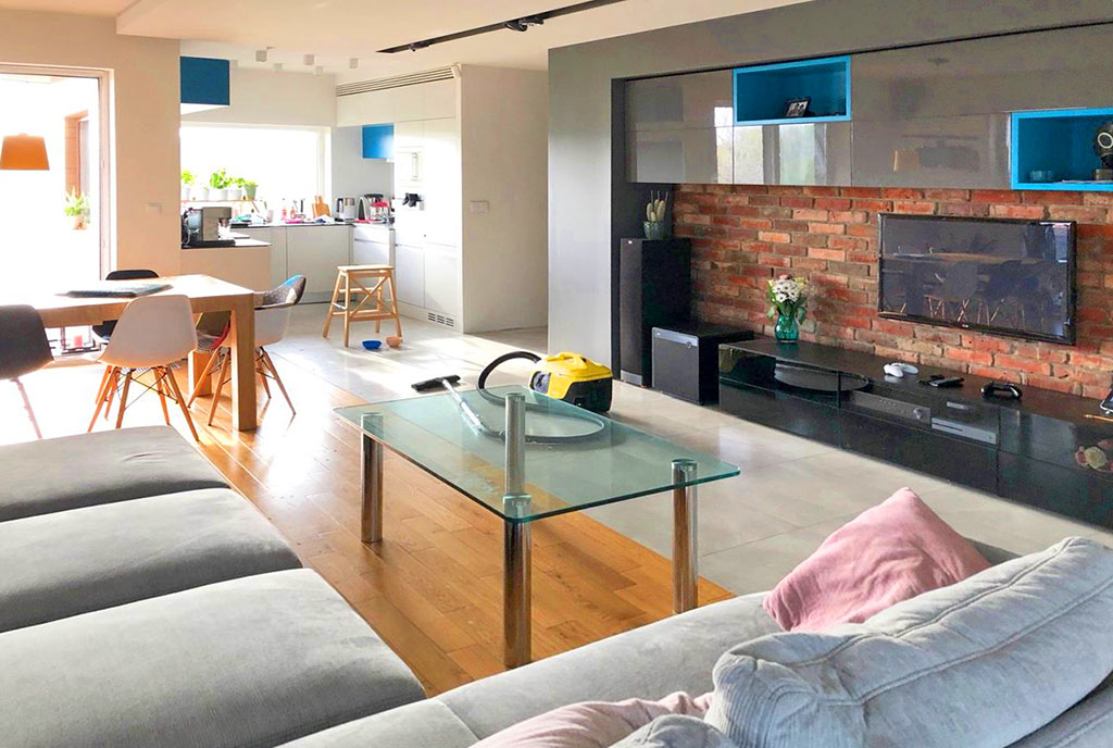 nowoczesny salon w ekskluzywnym apartamencie do sprzedaży Katowice