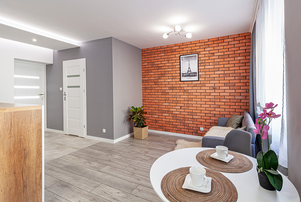 rzut salonu w luksusowym apartamencie do sprzedaży Kalisz