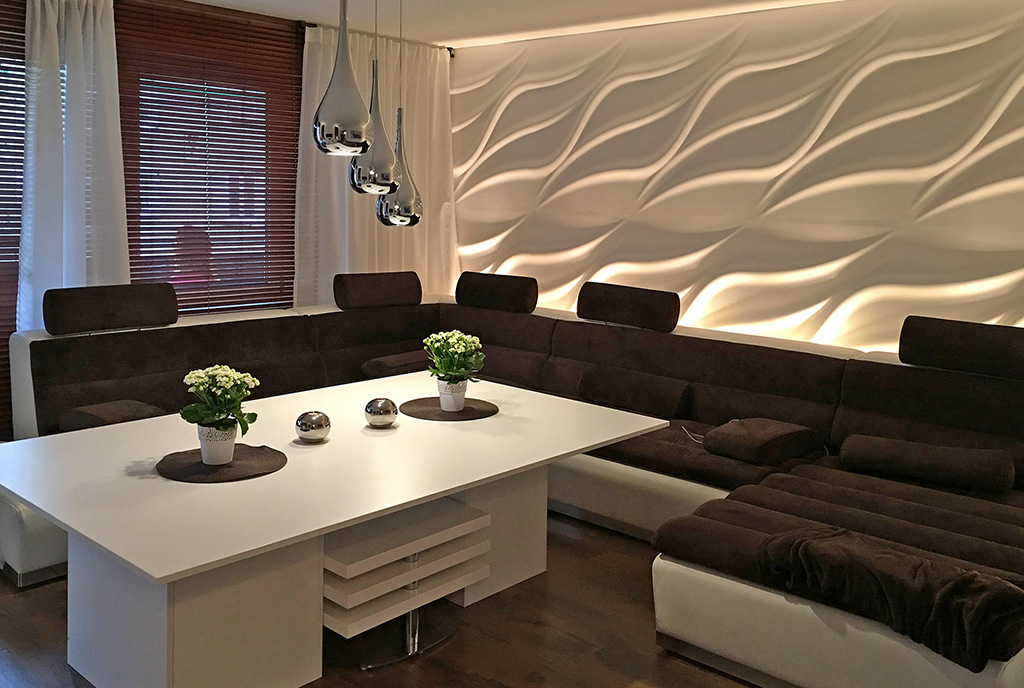 widok z innej perspektywy na salon w luksusowym apartamencie na sprzedaż Ostrów Wielkopolski