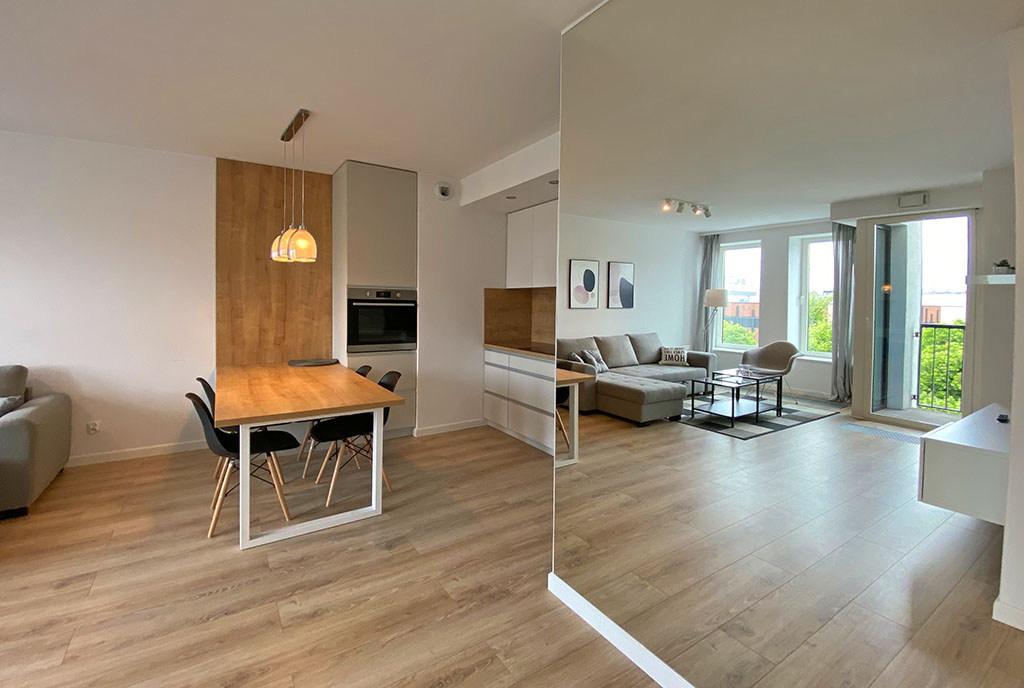 przestronne wnętrze ekskluzywnego apartamentu do wynajęcia Szczecin