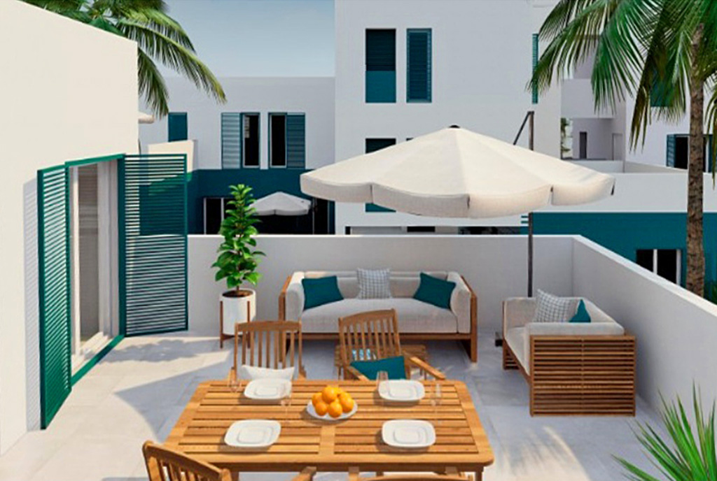 przepiękny, widokowy taras przy luksusowym apartamencie na sprzedaż Hiszpania