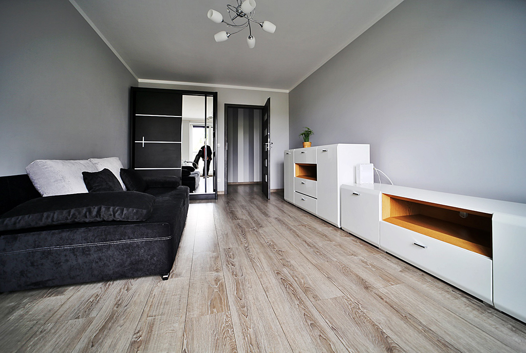 przestronny salon w luksusowym apartamencie na wynajem Wrocław
