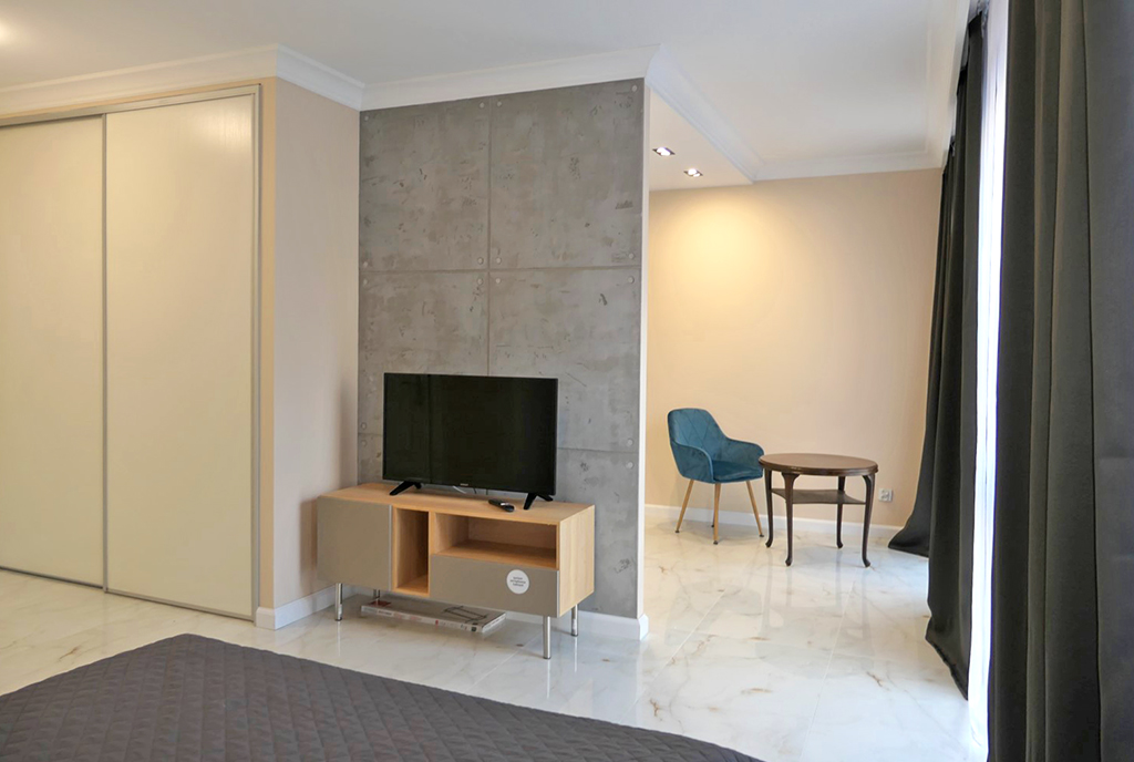 nowoczesny design salonu w luksusowym apartamencie do wynajęcia Gdańsk