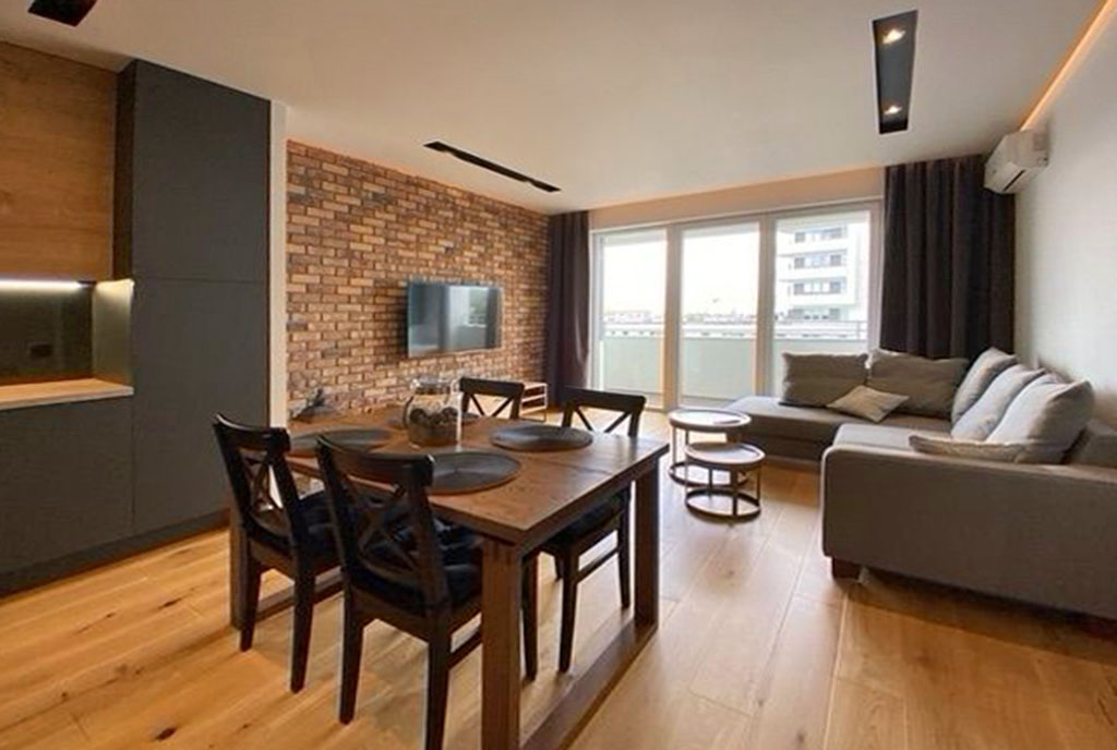 komfortowy salon w ekskluzywnym apartamencie do wynajęcia Szczecin