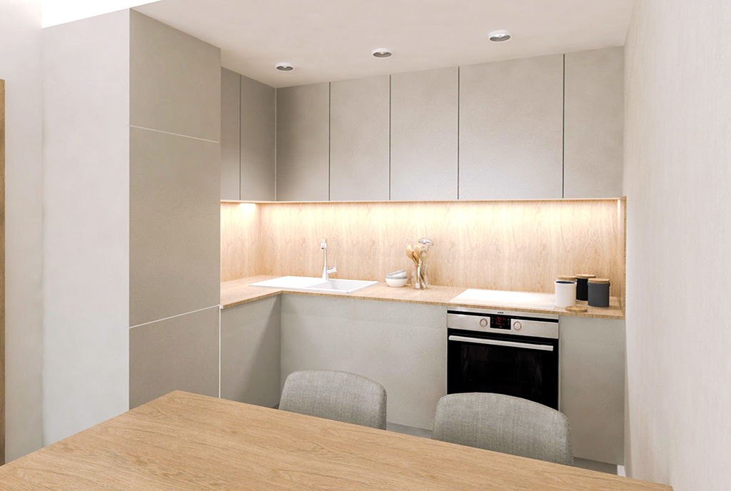 kuchnia w praktycznej zabudowie w ekskluzywnym apartamencie do sprzedaży Ostrów Wielkopolski