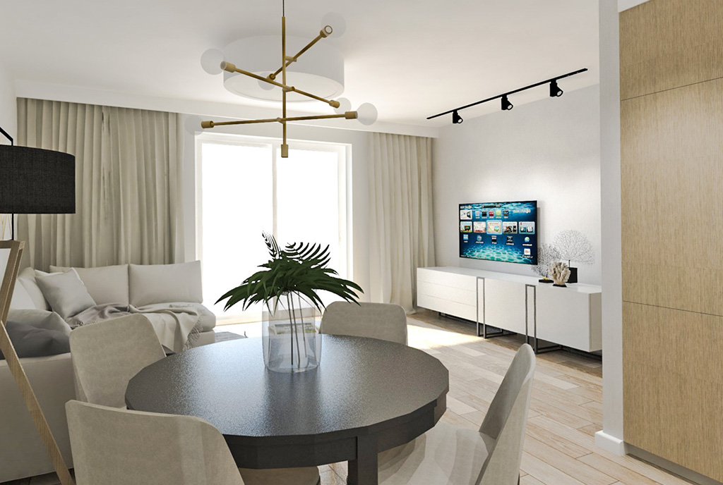 nowoczesny salon w ekskluzywnym apartamencie do sprzedaży Ostrów Wielkopolski