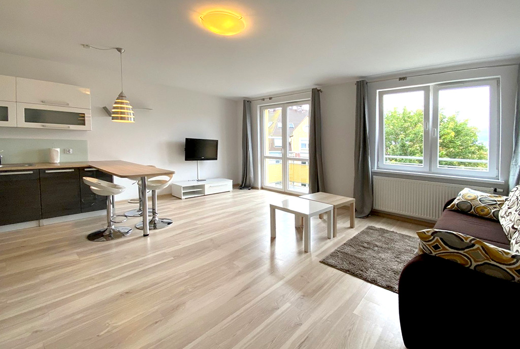 zaprojektowane z wyczuciem dobrego smaku wnętrze ekskluzywnego apartamentu do wynajęcia Szczecin