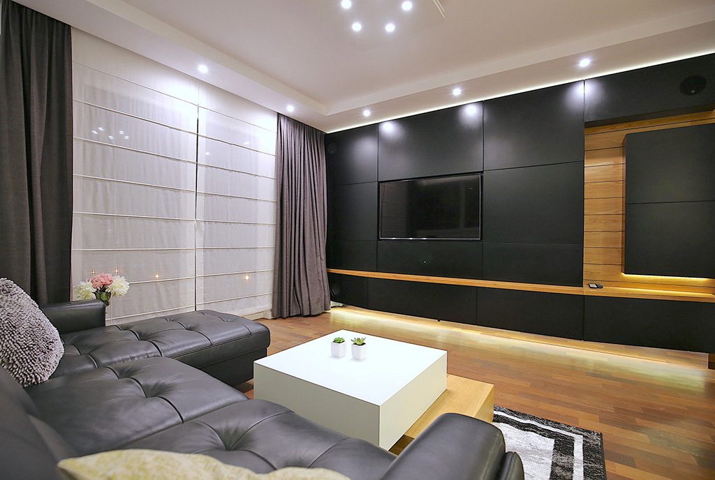 nowoczesny salon w ekskluzywnym apartamencie do wynajęcia Szczecin
