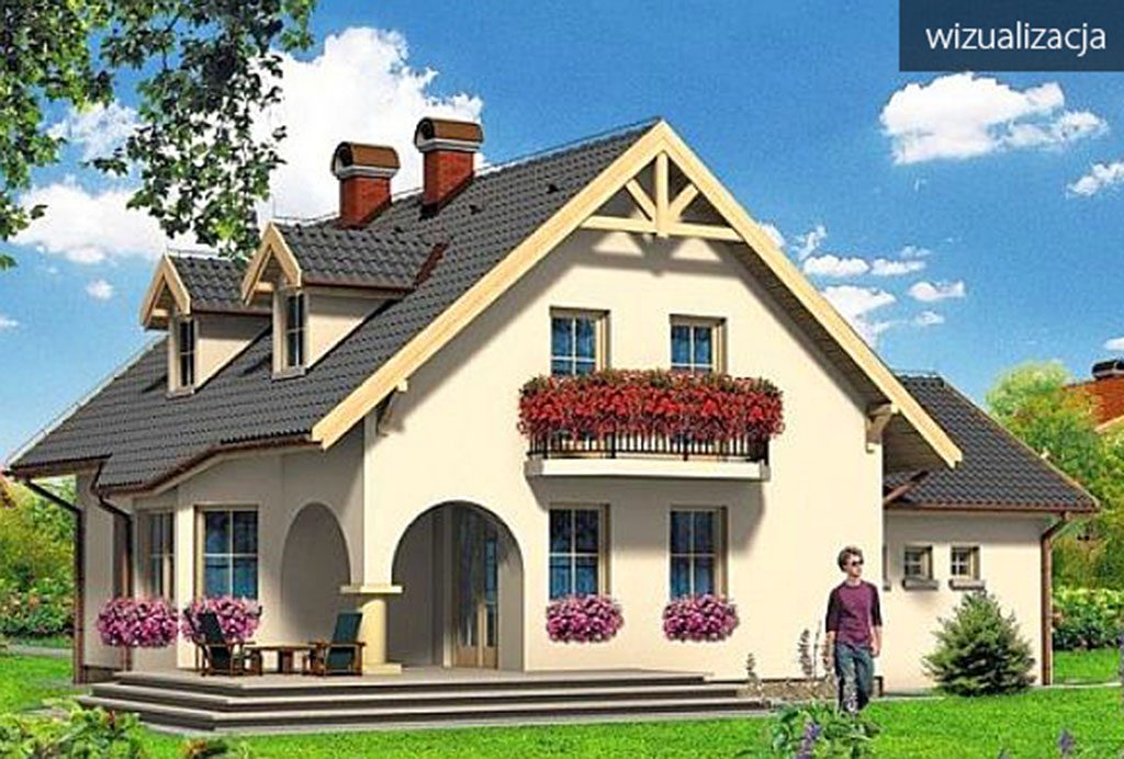 na wizualizacji zaprezentowano oferowaną do sprzedaży ekskluzywną willę Częstochowa (okolice)