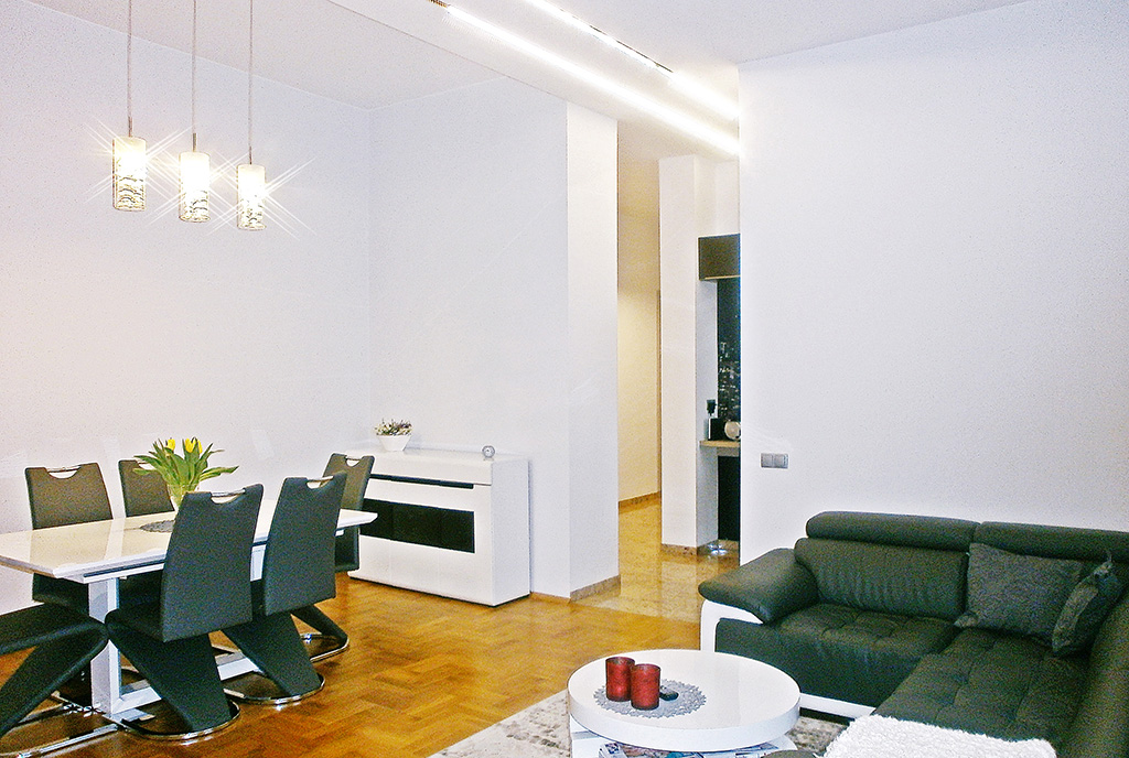 zaprojektowane w nowoczesnym stylu wnętrze ekskluzywnego apartamentu do sprzedaży Częstochowa