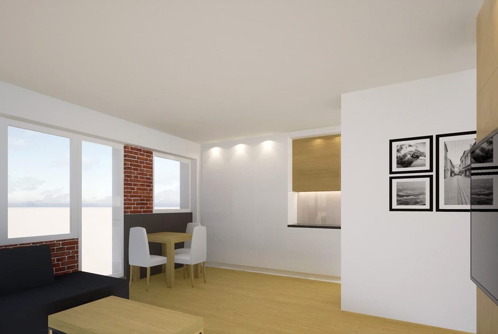 na zdjęciu druga strona salonu w ekskluzywnym apartamencie do sprzedaży Kalisz