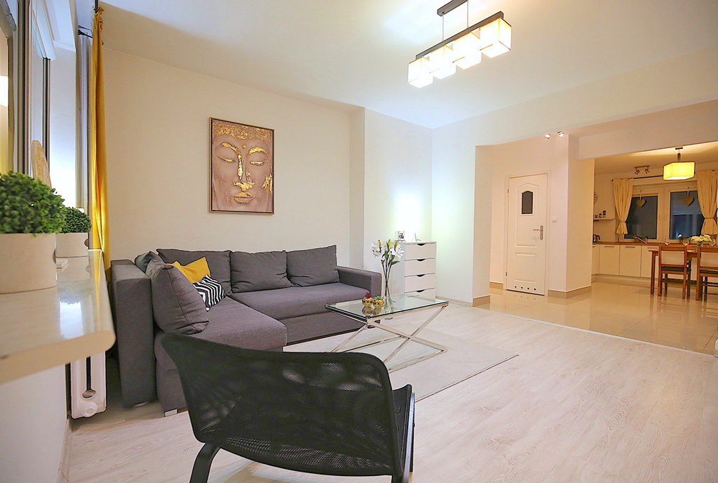 widok na aneks kuchenny w luksusowym apartamencie do wynajmu Szczecin