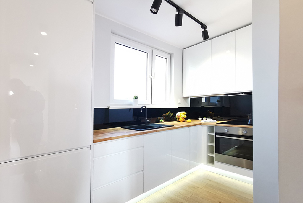 nowoczesna aranżacja kuchni w luksusowym apartamencie do sprzedaży Kwidzyn