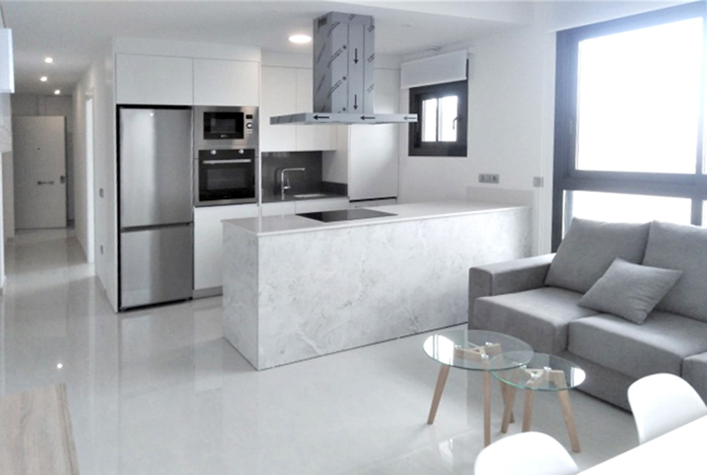 nowoczesna kuchnia w ekskluzywnym apartamencie do sprzedaży hiszpania (costa blanca, torrevieja)