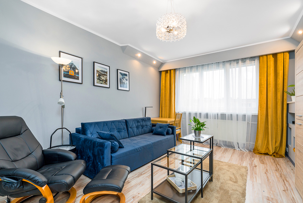 elegancki pokój dzienny w luksusowym apartamencie na sprzedaż Poznań