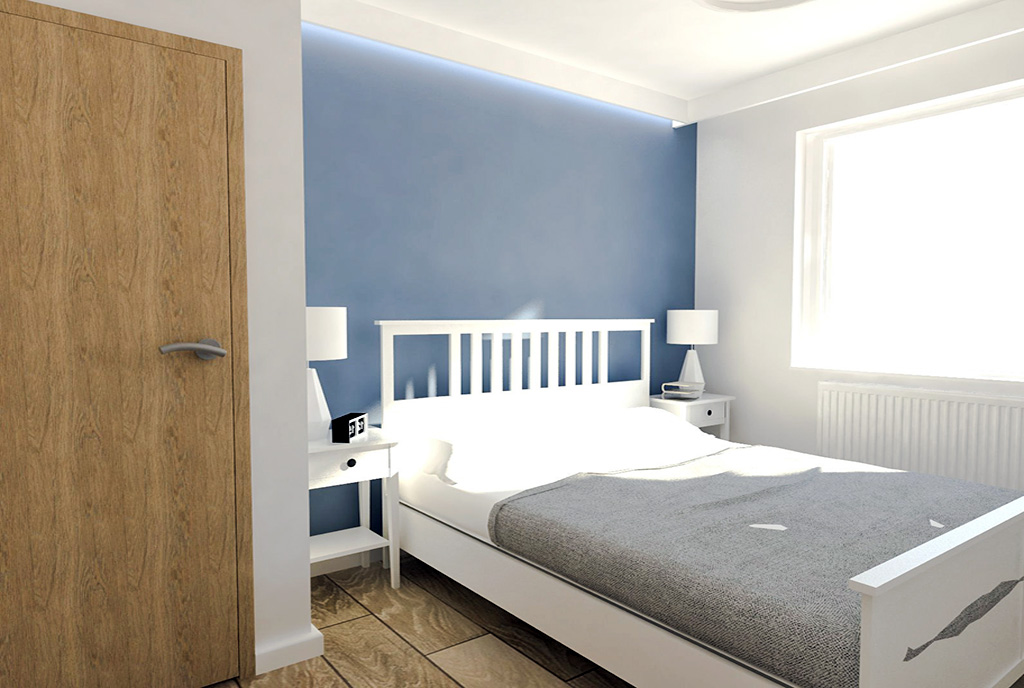 elegancka sypialnia w ekskluzywnym apartamencie na sprzedaż Ostrów Wielkopolski