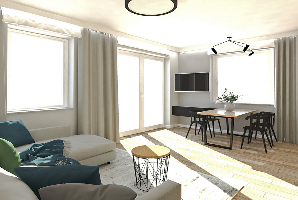 elitarny pokój dzienny w luksusowym apartamencie na sprzedaż Ostrów Wielkopolski
