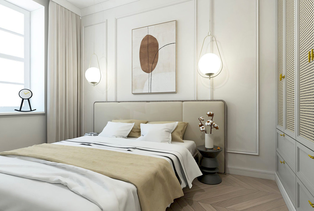 elegancka sypialnia w ekskluzywnym apartamencie do sprzedaży Kalisz