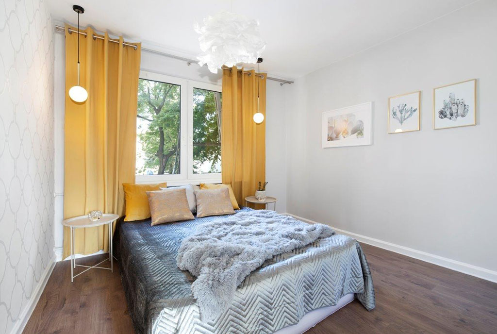 elegancka sypialnia w ekskluzywnym apartamencie na sprzedaż Gdańsk