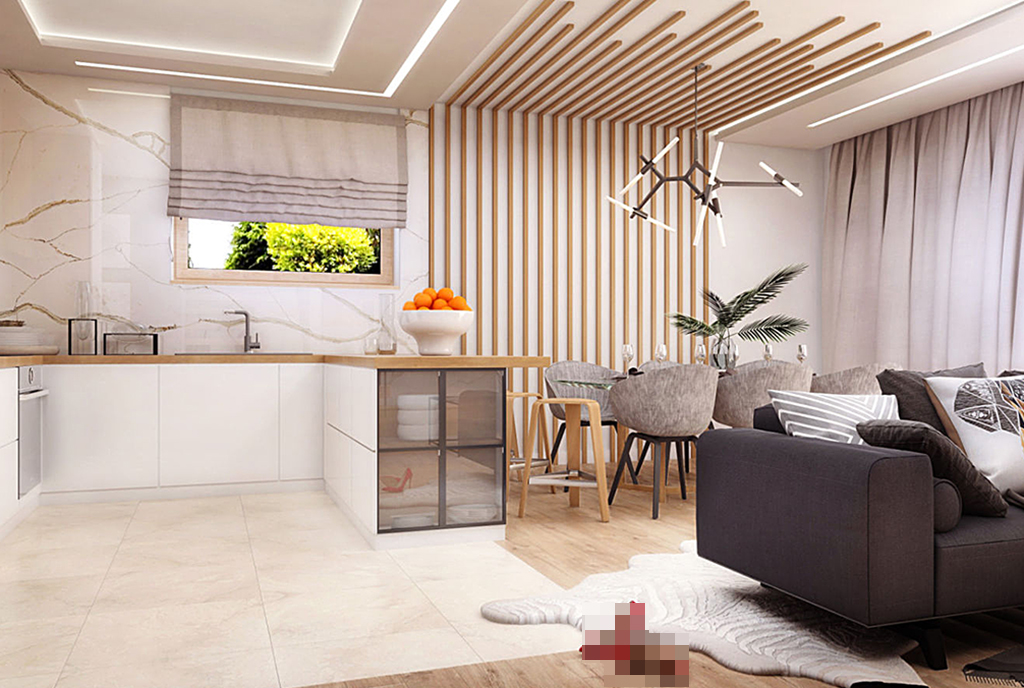 futurystyczny design salonu w ekskluzywnej willi do sprzedaży Tarnów