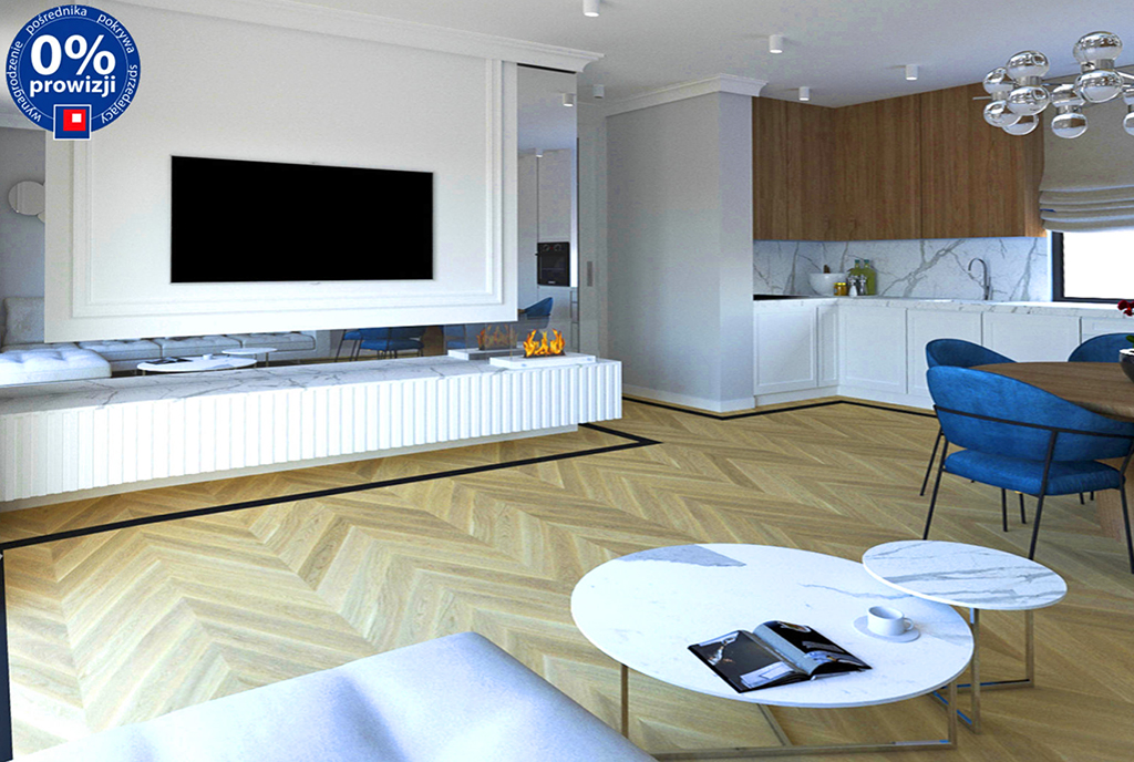nowoczesny design salonu w ekskluzywnym apartamencie do sprzedaży Katowice (okolice)