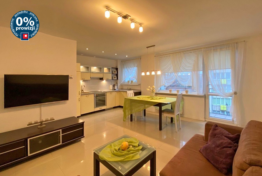 przestronne wnętrze salonu w ekskluzywnym apartamencie do sprzedaży Szczecin