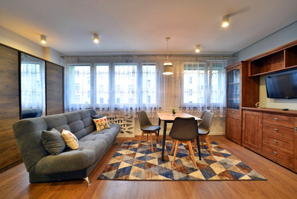 imponujący rozmachem salon w luksusowym apartamencie do wynajmu Bolesławiec