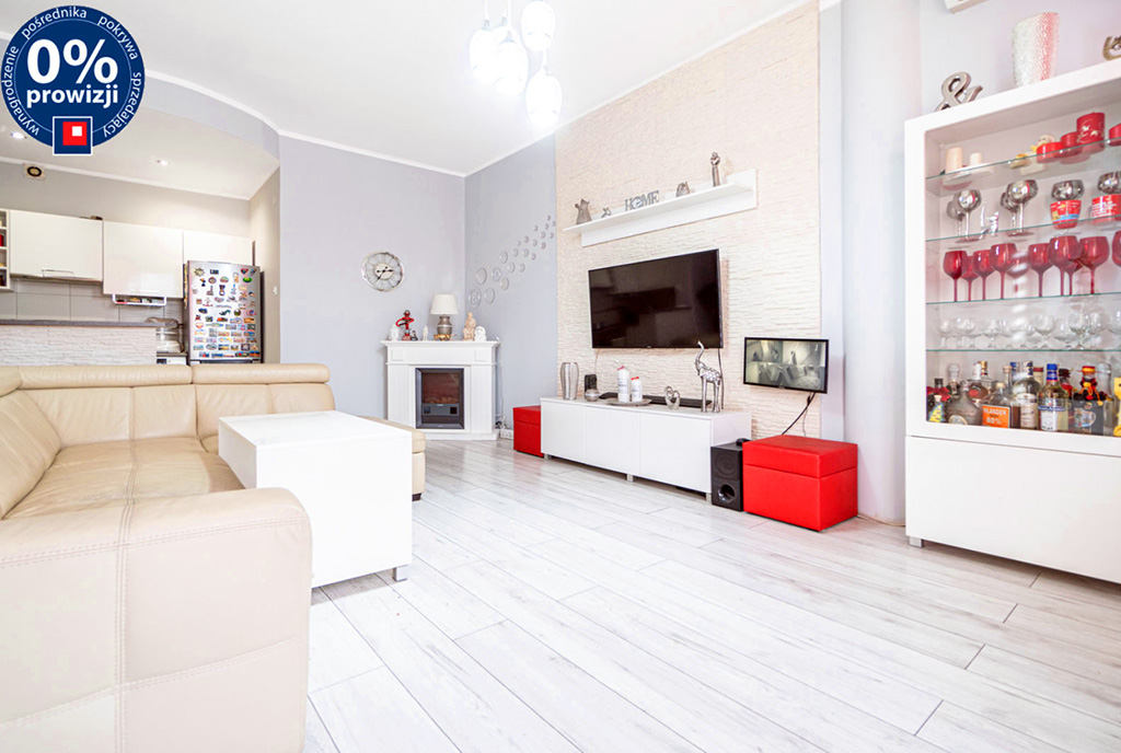 słoneczny salon w ekskluzywnym apartamencie do sprzedaży Katowice (okolice)