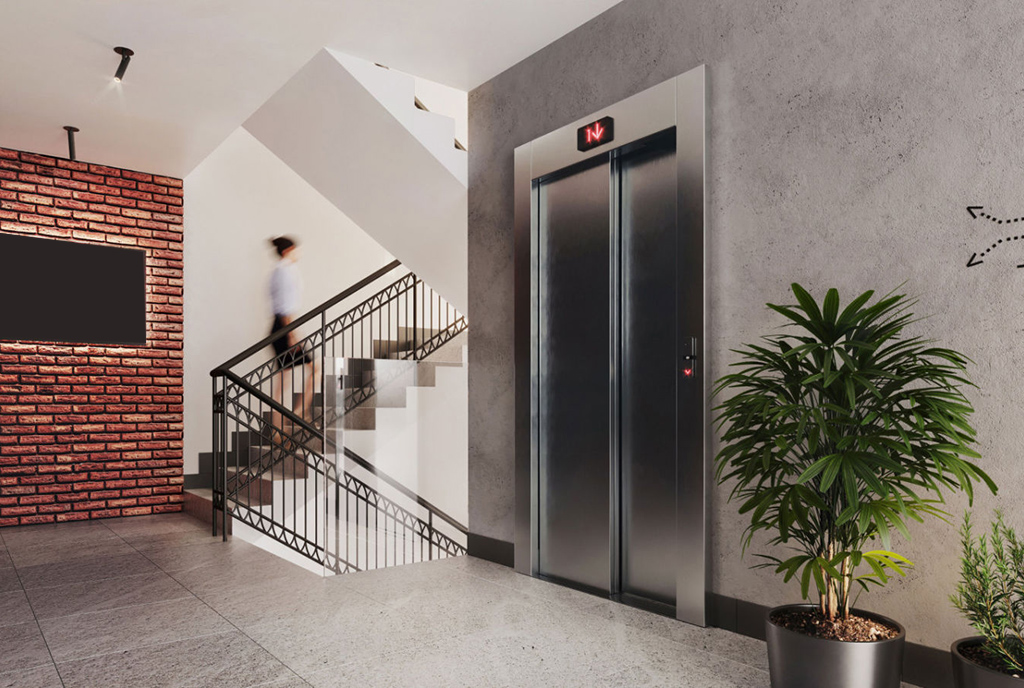 designerska klatka schodowa w budynku, gdzie znajduje się oferowany do sprzedaży ekskluzywny apartament Legnica