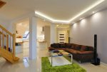 widok z drugiej strony na salon w ekskluzywnym apartamencie na wynajem Szczecin (okolice)