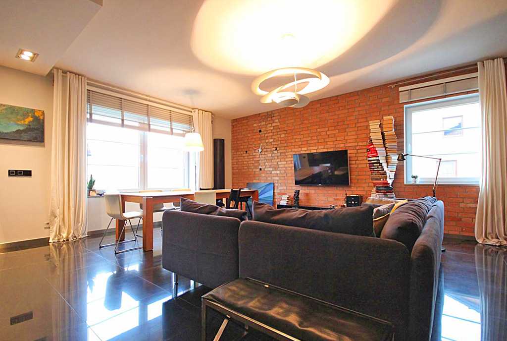 druga strona salonu w luksusowym apartamencie do sprzedaży Szczecin