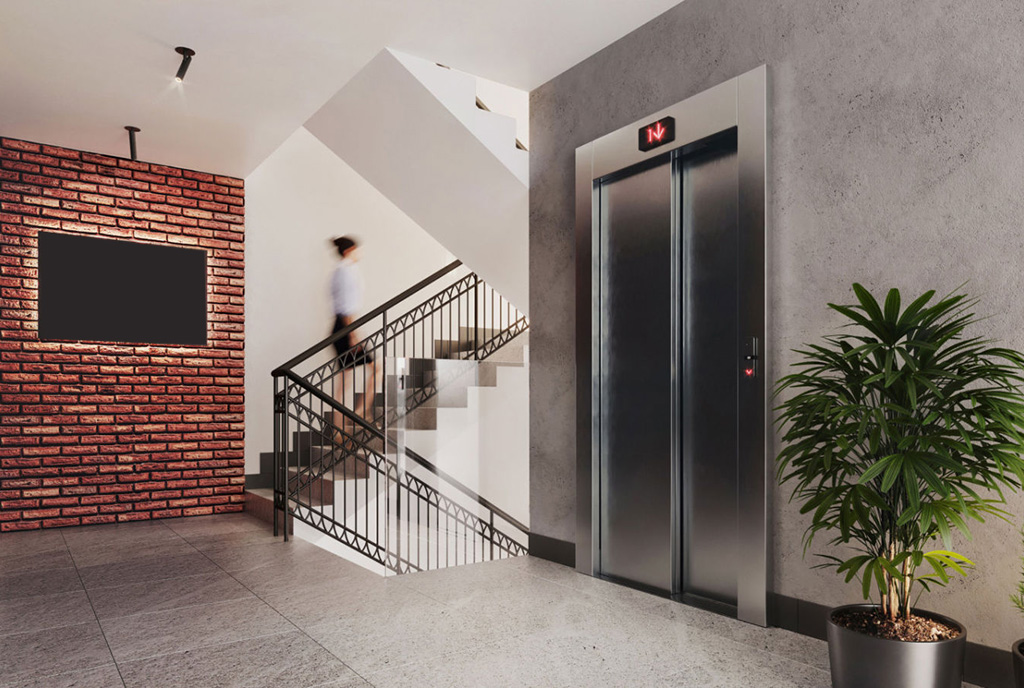 na zdjęciudesignerska klatka schodowa prowadząca do luksusowego apartamentu na sprzedaż Legnica