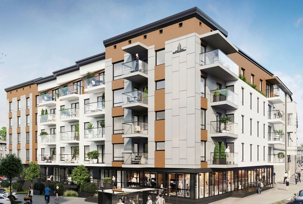 imponujący apartamentowiec, gdzie zlokalizowany jest ekskluzywny apartament do sprzedaży Legnica