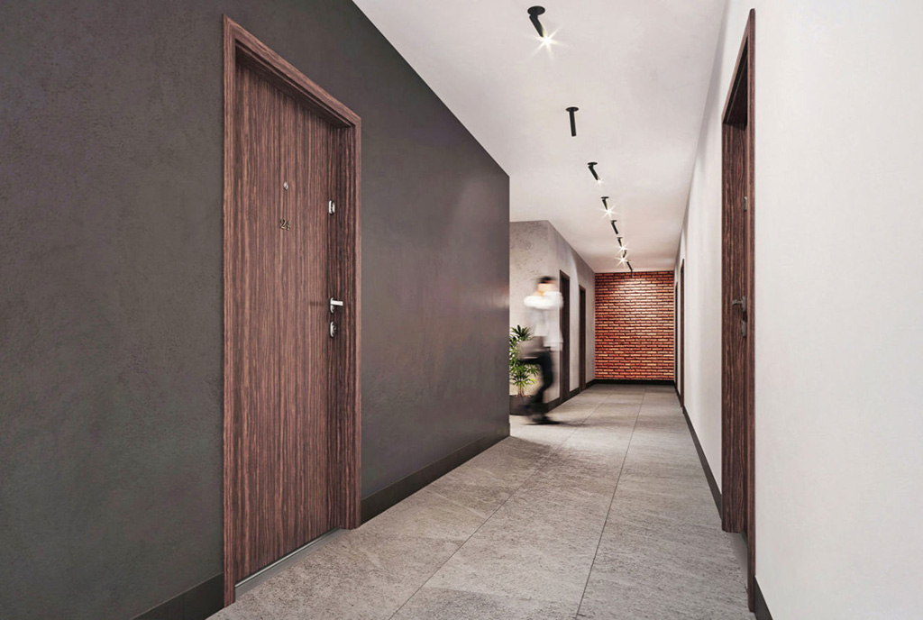 elegancki hol w apartamentowcu, gdzie oferowany jest na sprzedaż luksusowy apartament Legnica