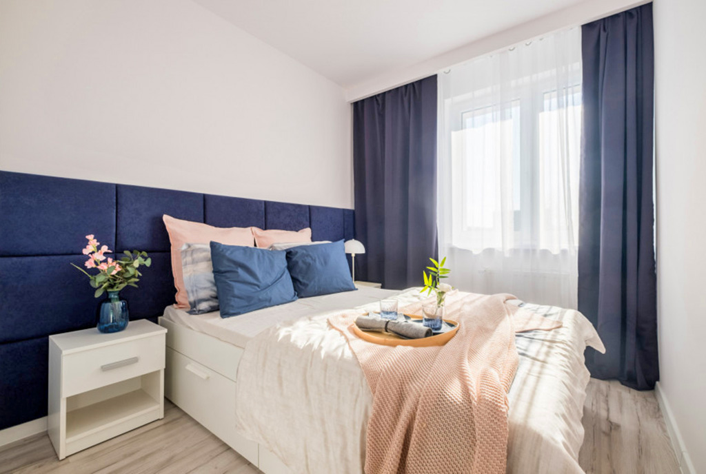widok na prywatną sypialnię w ekskluzywnym apartamencie na sprzedaż Gdańsk