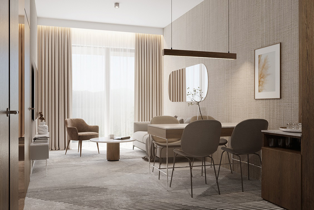 na zdjęciu wytworny pokój dzienny w ekskluzywnym apartamencie do sprzedaży Jelenia Góra (okolice)