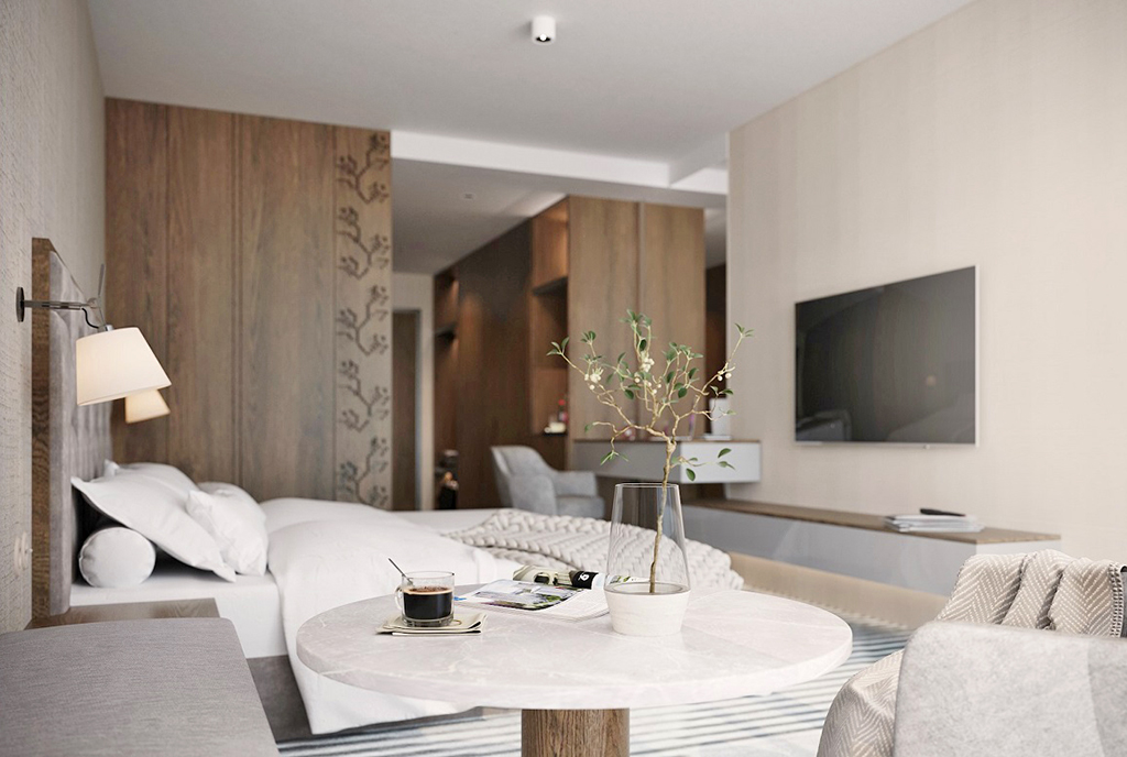 zaciszna sypialnia w ekskluzywnym apartamencie na sprzedaż Jelenia Góra (okolice)