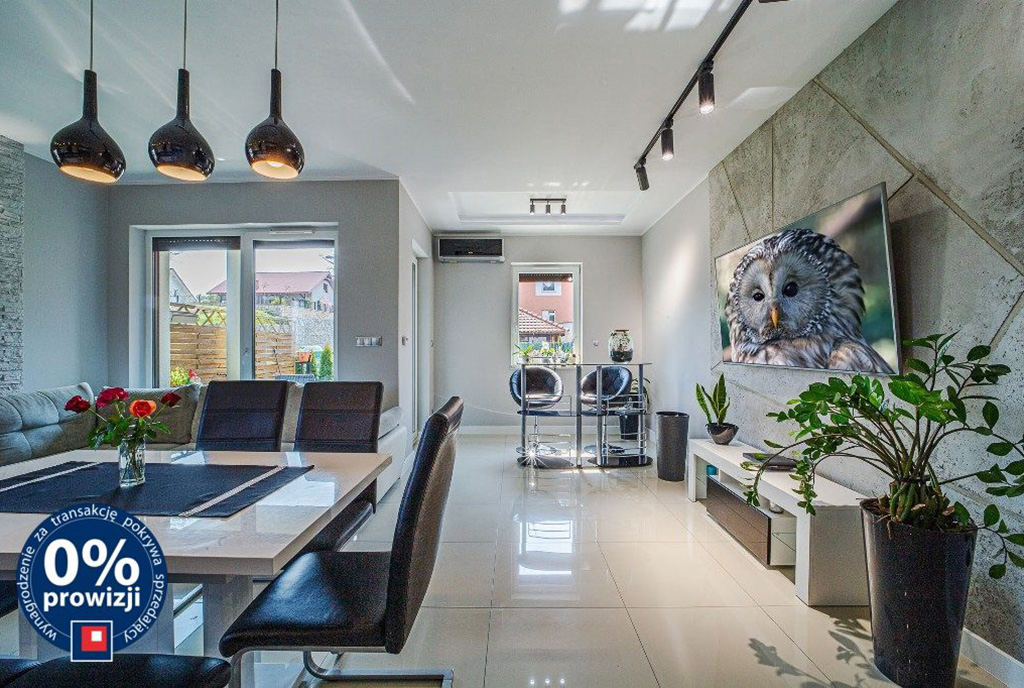 nowoczesny salon w ekskluzywnym apartamencie do sprzedaży Bolesławiec