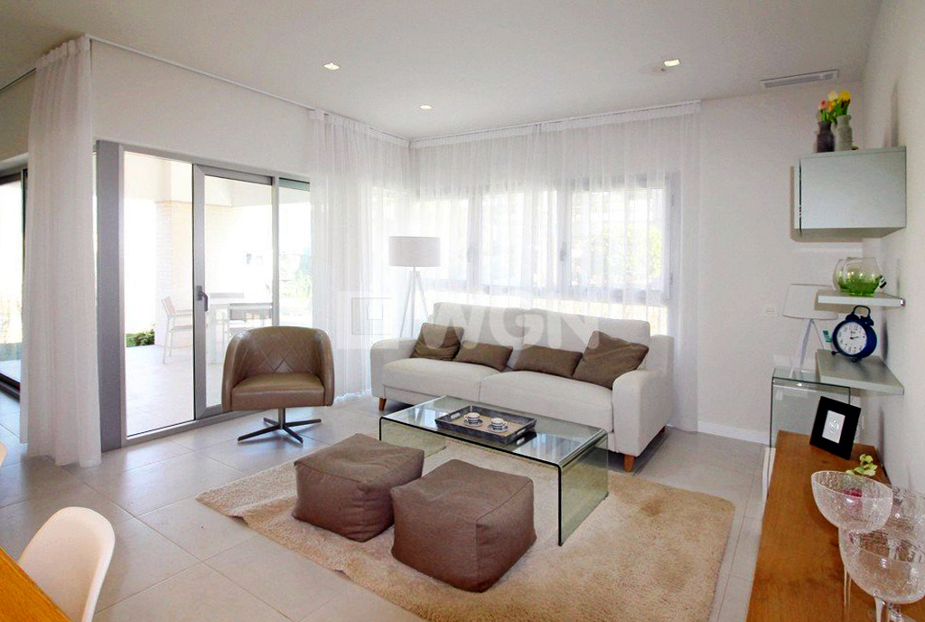 ekskluzywny pokój dzienny w luksusowym apartamencie na sprzedaż Hiszpania (Costa Blanca, Torrevieja, Mil Palmeras)