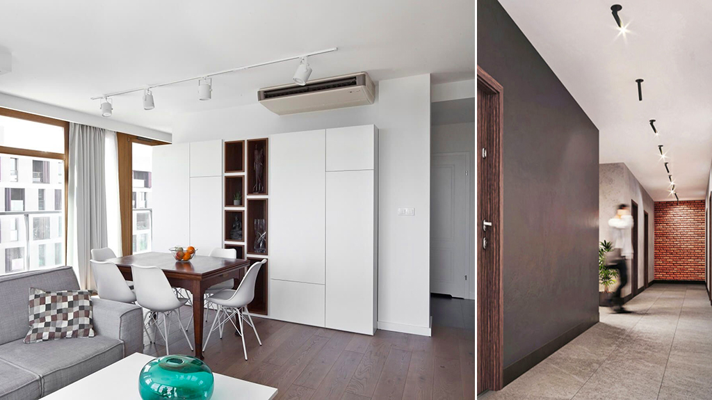 nowoczesne wnętrze salonu w luksusowym apartamencie na sprzedaż Legnica