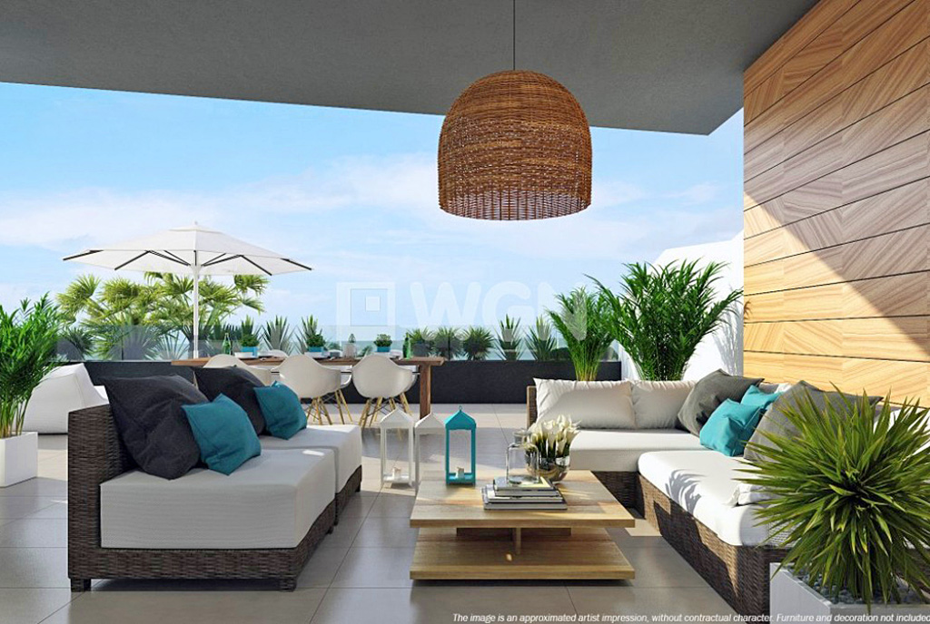 ekskluzywny taras widokowy przy luksusowym apartamencie na sprzedaż w Hiszpanii (Orihuela Costa - La Zenia)