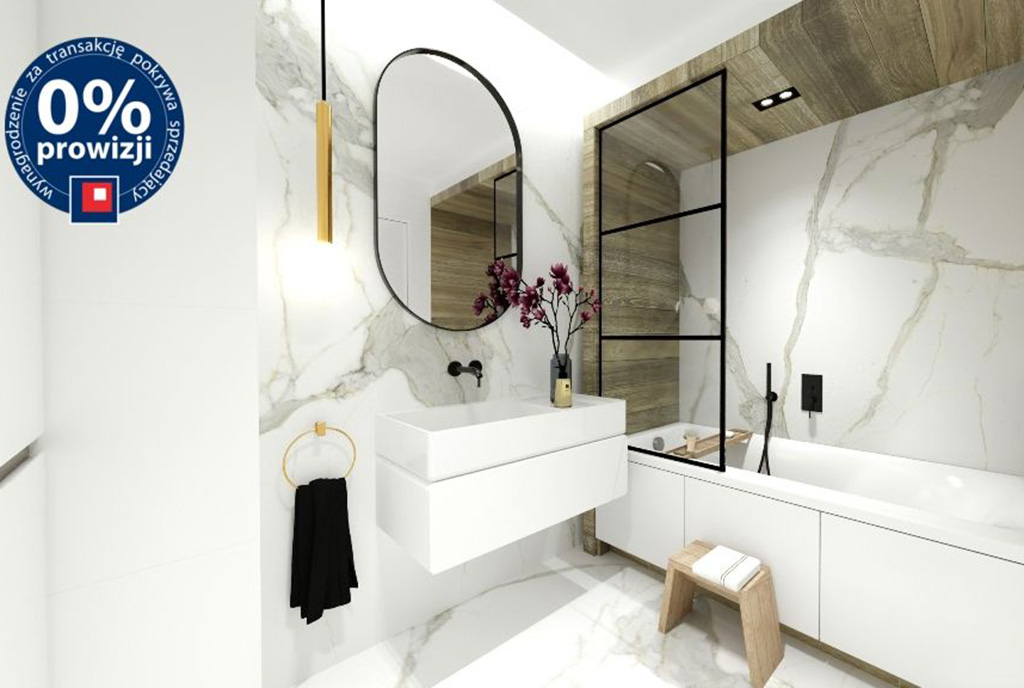 stylowa łazienka w luksusowym apartamencie do sprzedaży Bolesławiec