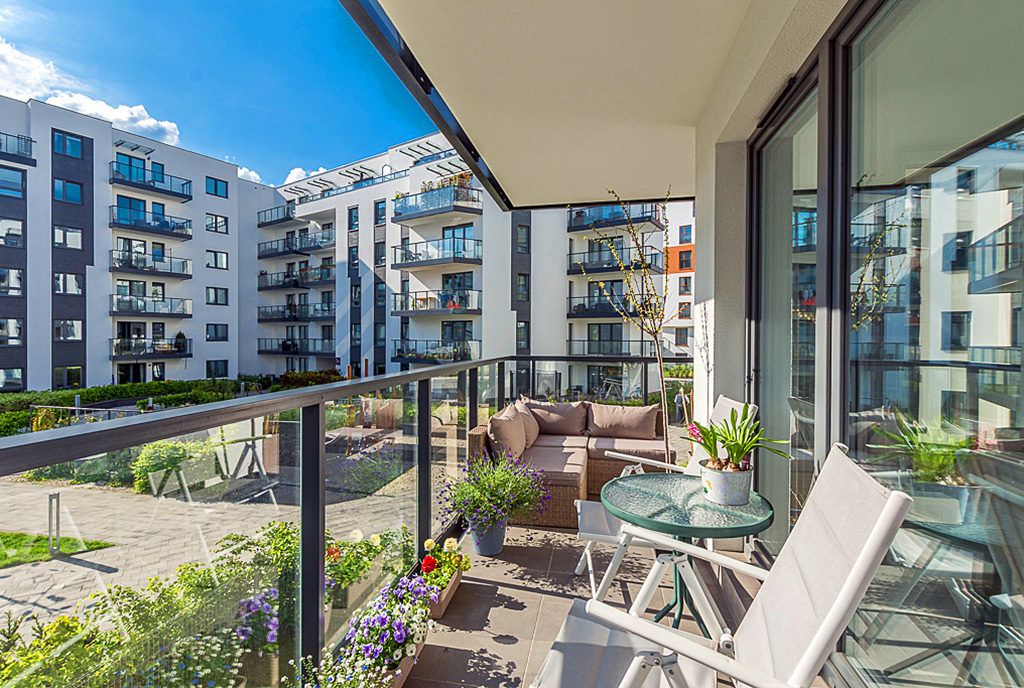 uroczy taras przy ekskluzywnym apartamencie do sprzedaży Gdańsk