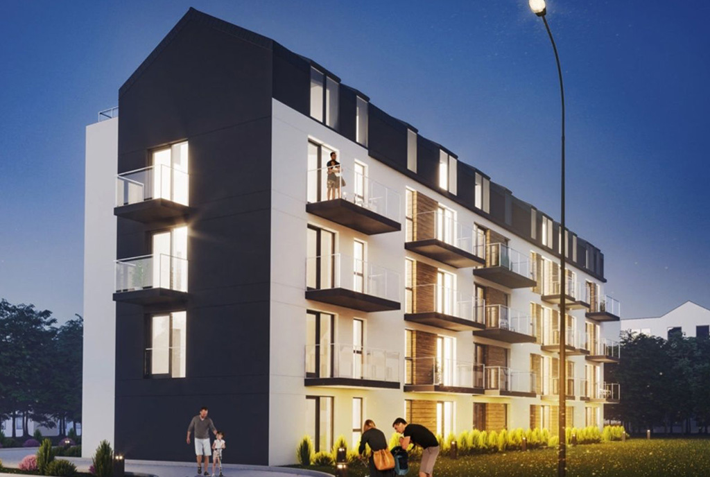 na zdjęciu apartamentowiec, w którrym znajduje się oferowany na sprzedaż ekskluzywny apartament Lublin