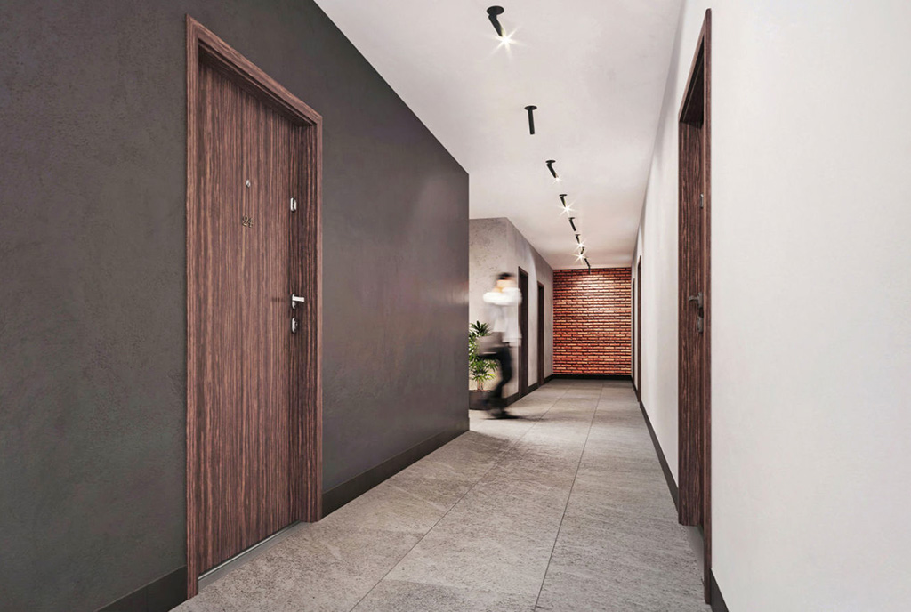 prestiżowy hol w apartamentowcu, gdzie znajduje się oferowany do sprzedaży ekskluzywny apartament Legnica