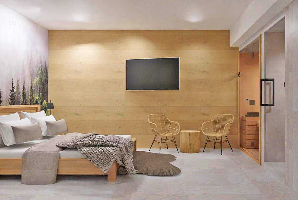 elegancka sypialnia w ekskluzywnym apartamencie do sprzedaży Szczyrk