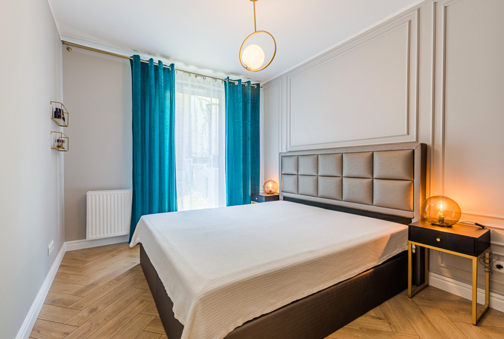 zaciszna sypialnia w luksusowym apartamencie na sprzedaż Gdańsk