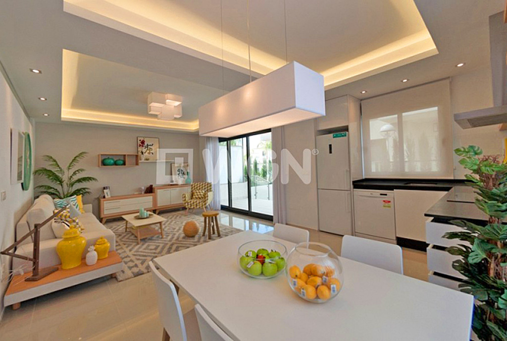 widok na salon w luksusowym apartamencie do sprzedaży Hiszpania